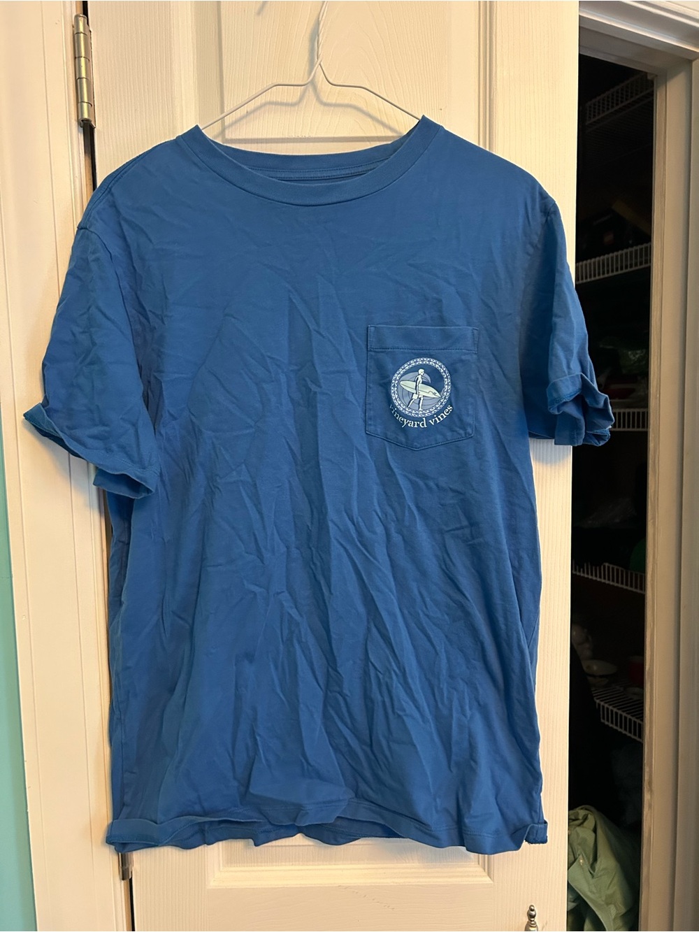 Vineyard Vines Men's Short-Sleeve Pocket Tee in Blue with Logo Patch